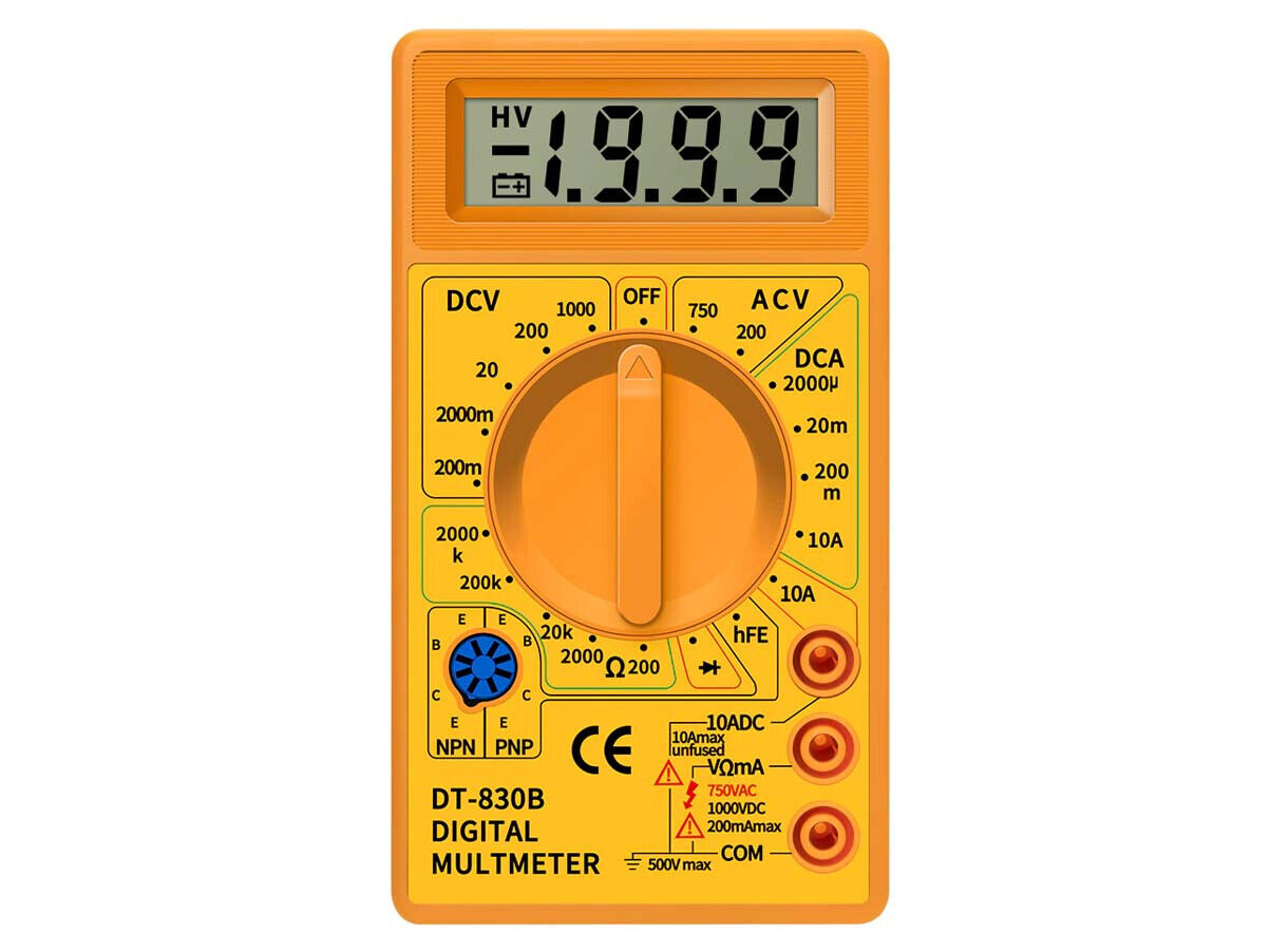 Multimetro Digitale Voltmetro Amperometro Ohm Tester DT830B <ul> <li>Mini
