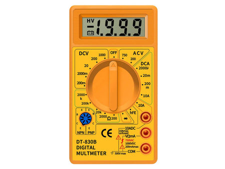 Multimetro Digitale Voltmetro Amperometro Ohm Tester DT830B <ul> <li>Mini