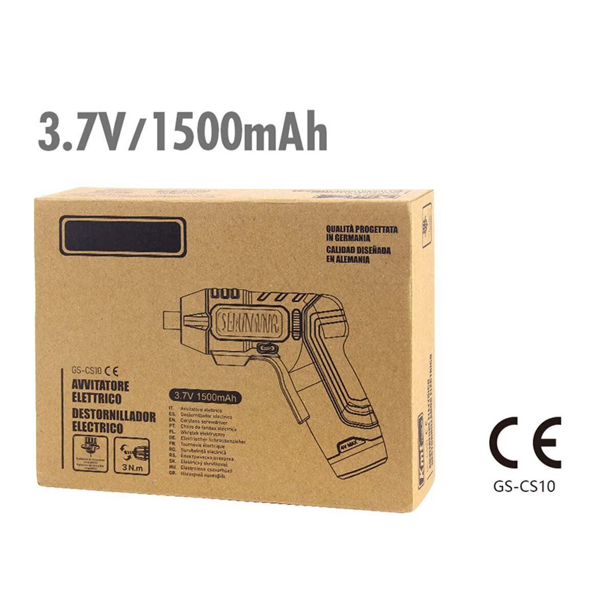 Avvitatore Elettrico a Batteria con Torcia LED Ricaricabile USB C 3Nm 3.7V
