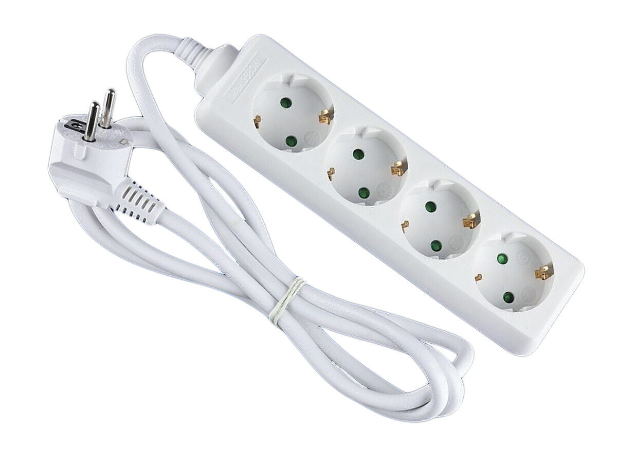 Multipresa Ciabatta Elettrica 4 Posti 10A Schuko Cavo 1,5 Metri 3X1.5 mmq