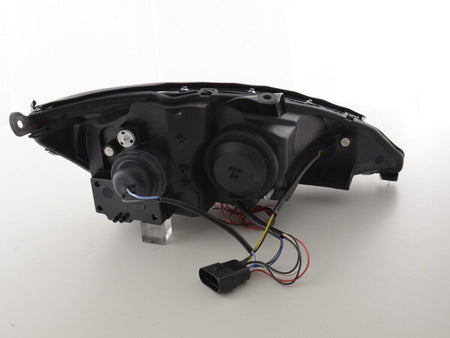 Coppia Fari Fanali Anteriori Tuning FOCUS 01-04 nero H1+H1 ANGEL EYES