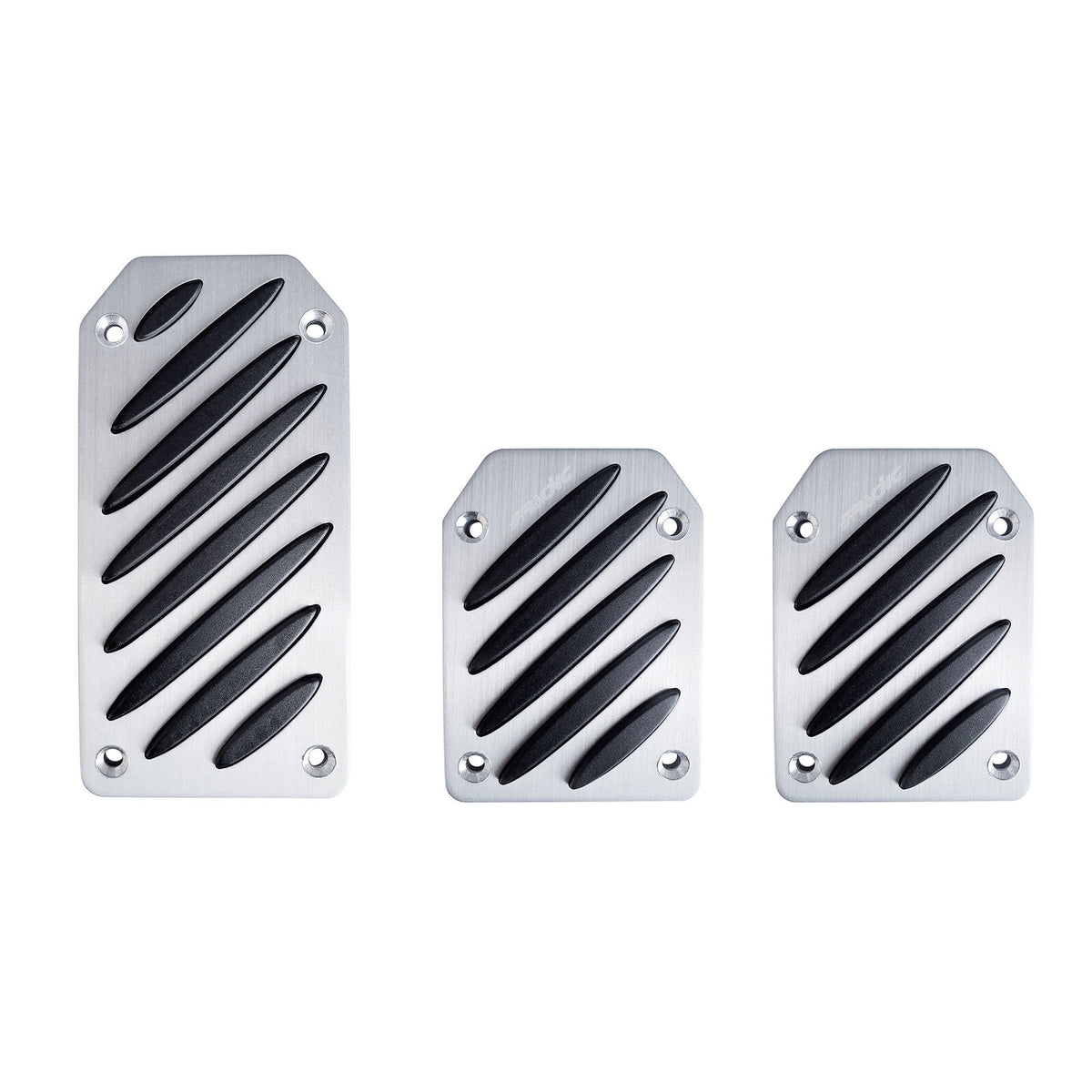 Pedali Black Stripe 3 in alluminio satinato con inserti gomma anti scivolo