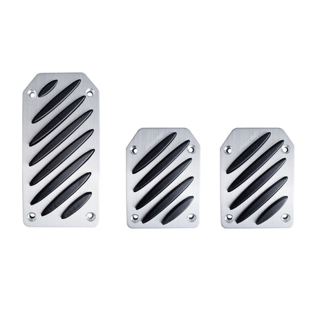 Pedali Black Stripe 3 in alluminio satinato con inserti gomma anti scivolo