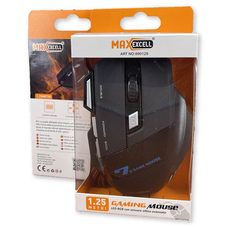 Mouse da Gioco con 2 Tasti Laterali e Tasto Regola DPI RetroIlluminato RGB