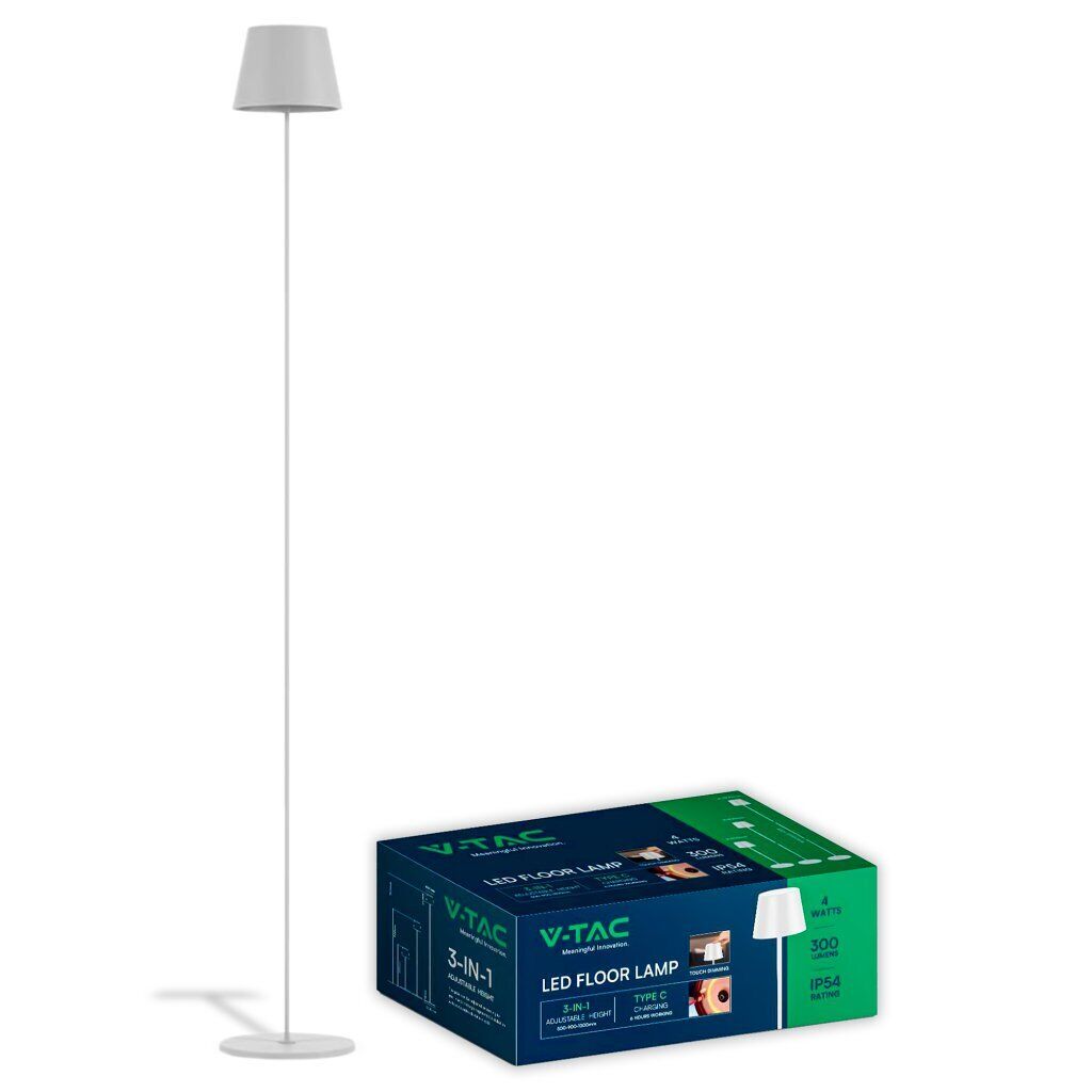 Piantana LED 4W Colore Bianco in Alluminio con Touch Dimmerabile Altezza
