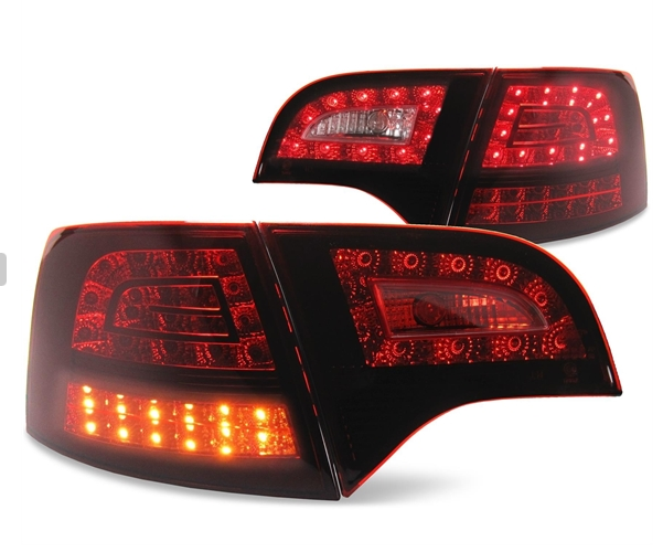 Coppia Set Fari Fanali Posteriori Tuning A4 B7 04-08 AVANT Rosso / Bianco LED