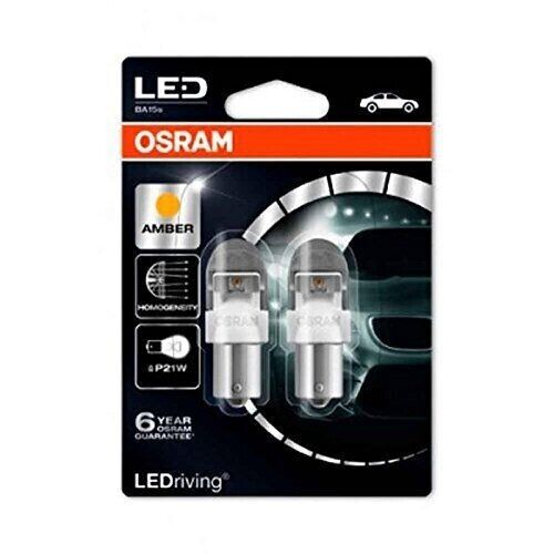 COPPIA Lampade Lampadine Luci OSRAM LEDriving BA15S 12V P21W AMBRA