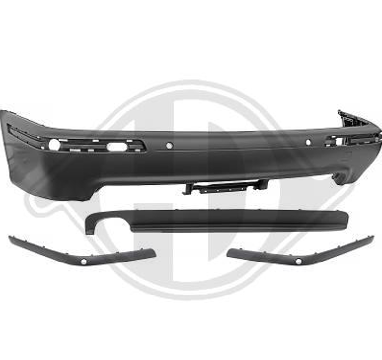 Paraurti posteriore TUNING E39 berlina 95-03 look sportivo M5 style + estrattore