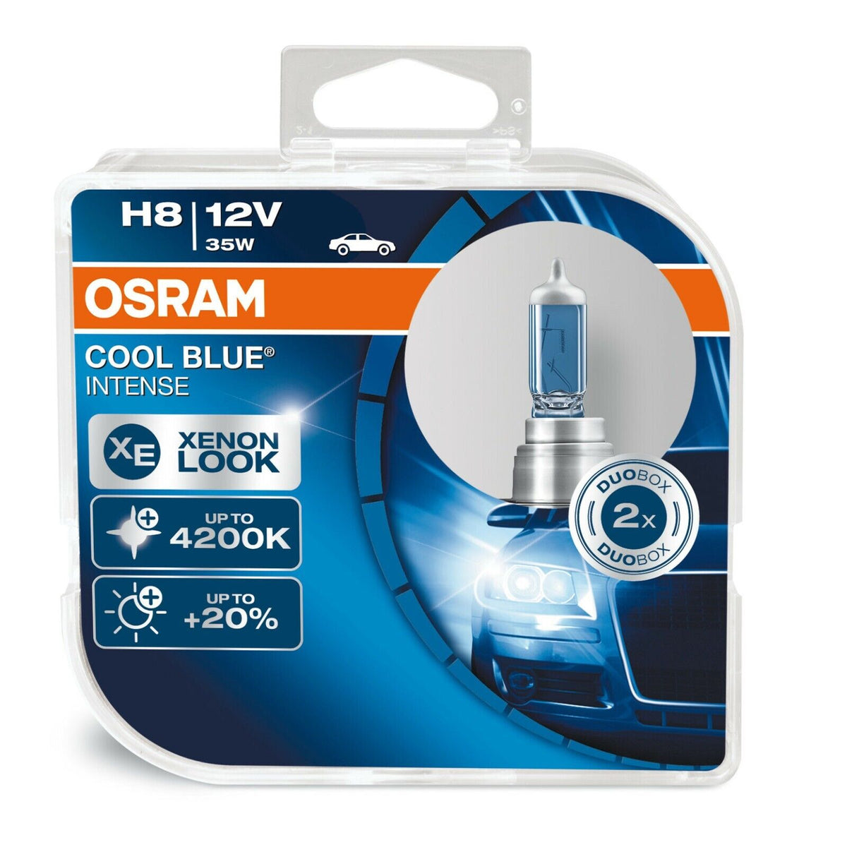 COPPIA Lampada Lampadina Luce OSRAM COOL BLUE INTENSE H8 (PGJ19-1) 12V 35W