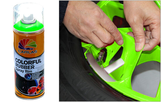 Pellicola SPRAY Adesiva Removibile (tipo plast dip) Vernice Wrap VERDE FLUO