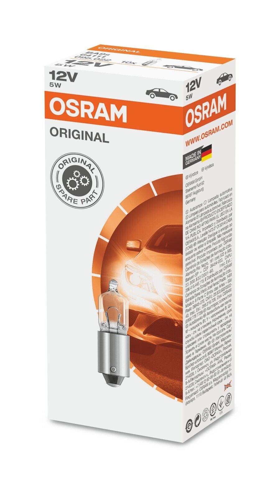 Osram MINIWATT BA9s 12V 5W 64111