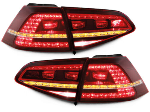 Coppia Set Fari Fanali Posteriori Golf VII 7 12-17 LED GTD GTI R LOOK Rossi
