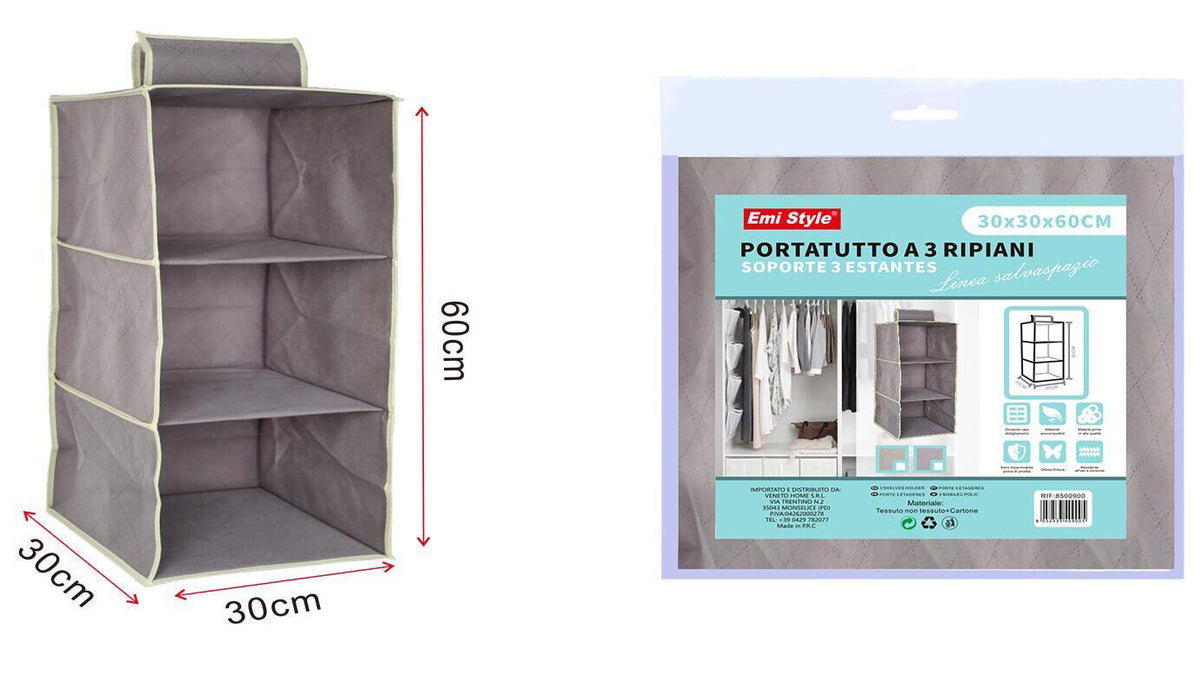 Organizer Scaffale Armadio da Appendere Portatutto Pieghevole Salvaspazio 3