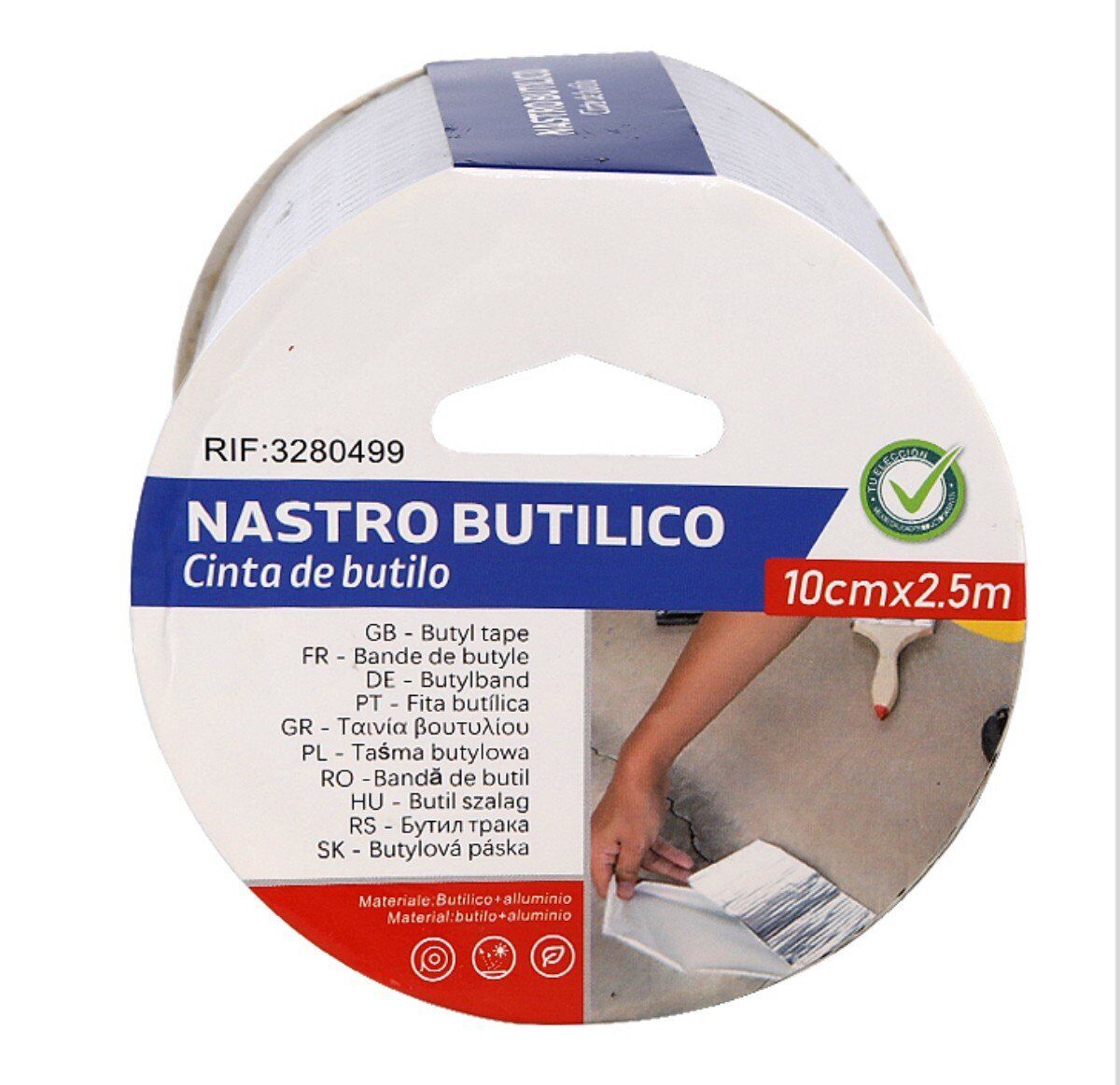 Nastro Butilico Sigillante Impermabile 100mm X 250cm Grigio Argento <ul><li>Il