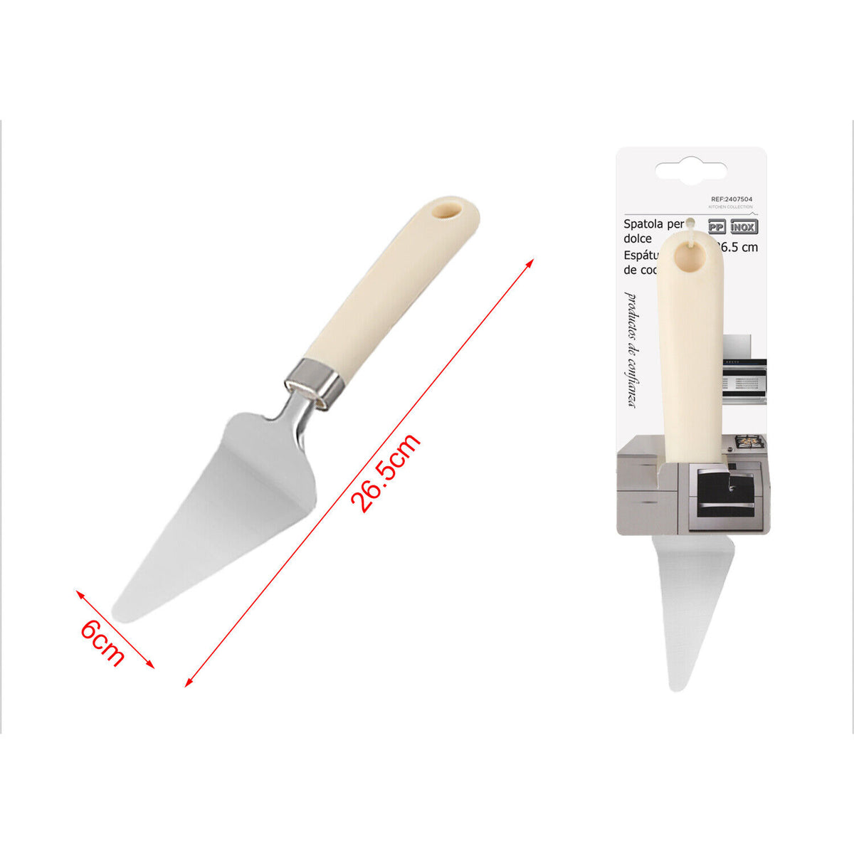 Paletta per Torte in Acciaio Inox con Manico Ergonomico 265mm <ul><li>Paletta 2