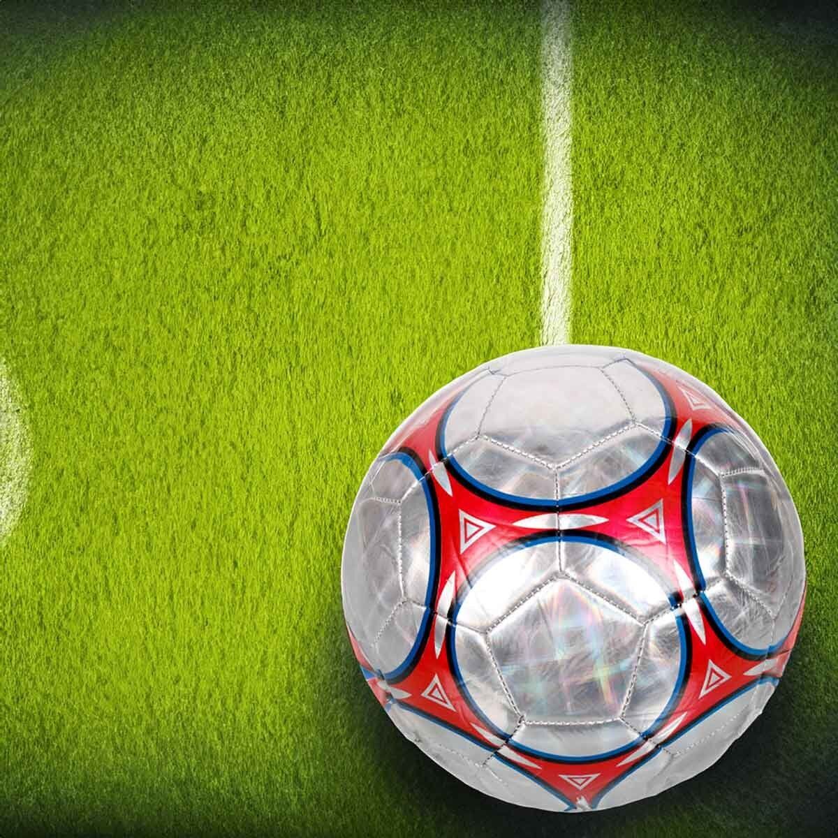 Palla da Calcio per Training Sport e Tempo Libero Colore Rosso Argento Diametro