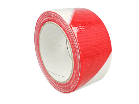Nastri Antinfortunistici Striscia Di Sicurezza Telato Bianco e Rosso 50mm X 25m