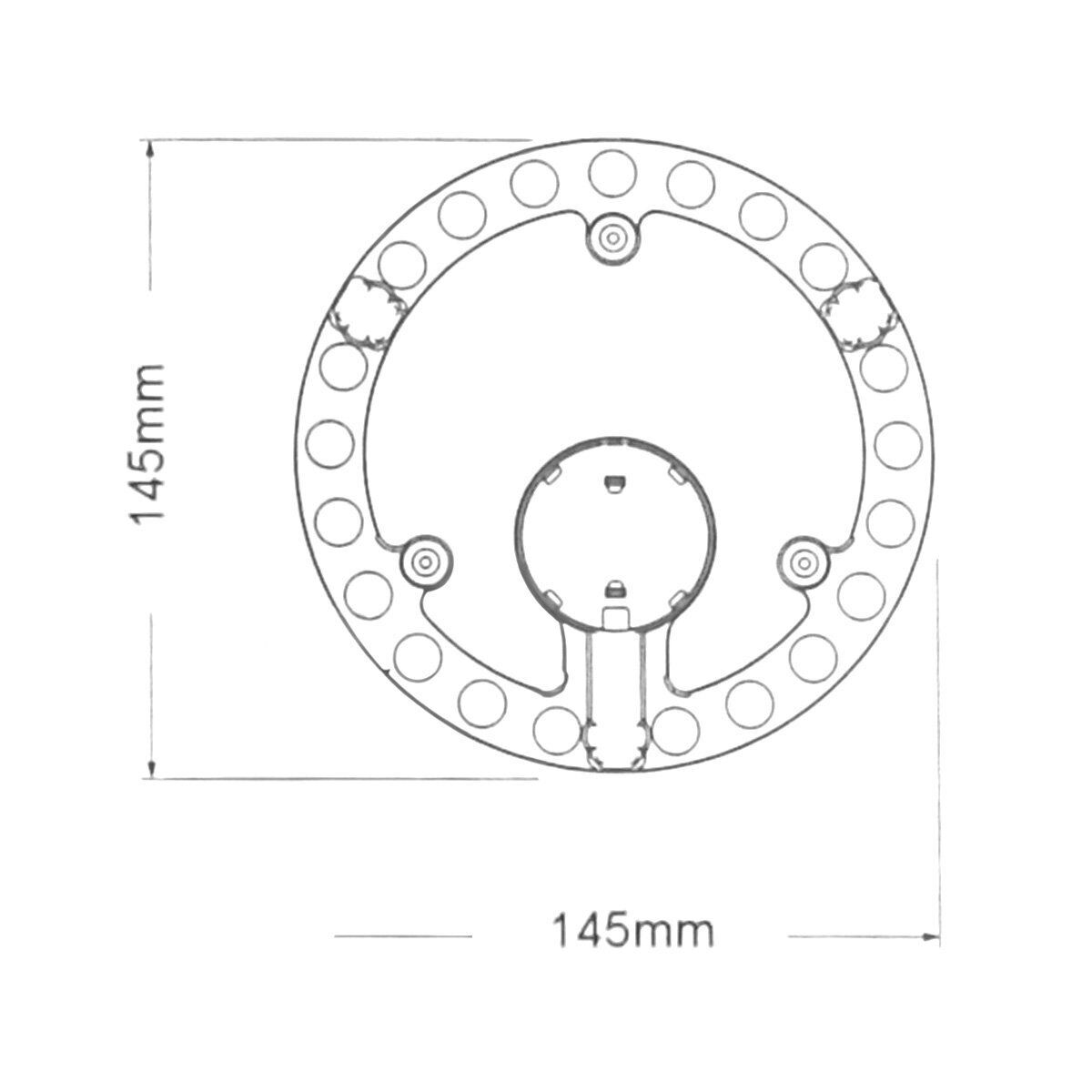 Modulo Led Per Plafoniera Plate Ad Anello 12W 1200LM 6500K Diametro 145mm