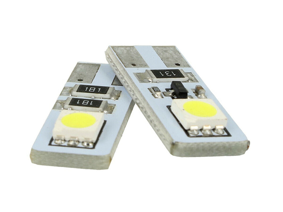LAMPADA LED CANBUS T10 W5W 2 SMD BIANCO NO POLARITA NO ERRORE CHECK LUCI 12V