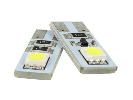LAMPADA LED CANBUS T10 W5W 2 SMD BIANCO NO POLARITA NO ERRORE CHECK LUCI 12V