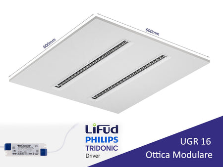 Pannello Led Con Ottica Modulare UGR 16 Bianco Neutro 30W 60X60cm 150LM/W Per