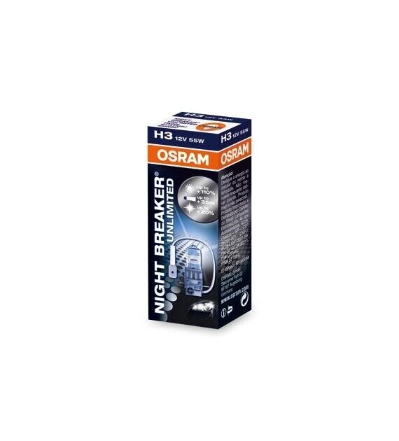 Lampada Lampadina Luce OSRAM H3 (PK22s) 12V 55W +110% Luce +35mt +20%