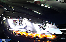 Coppia Fari Fanali Anteriori Tuning DRL led U STYLE Golf VI 6 Freccia Dinamica