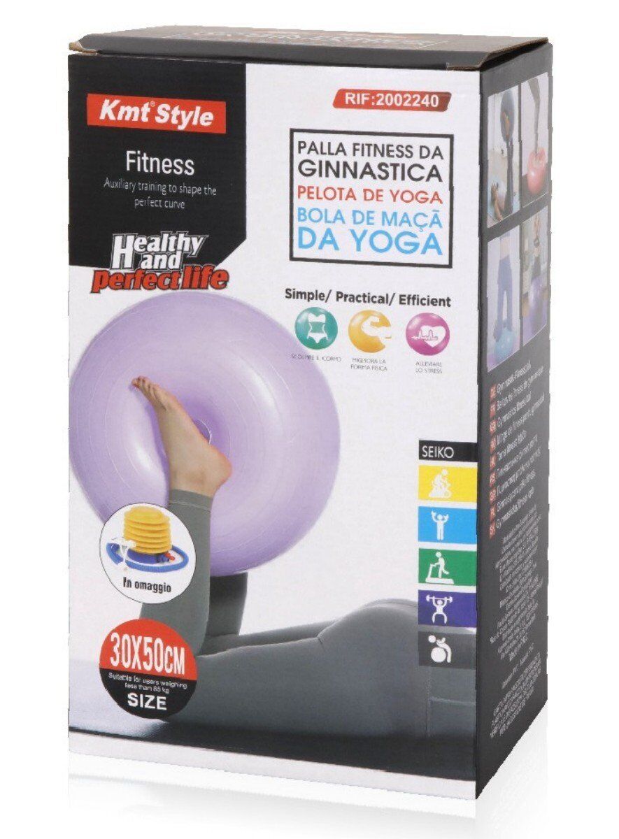 Palla Pilates Fitness Da Ginastica Yoga Forma Ciambella Diametro 30x50cm Colore