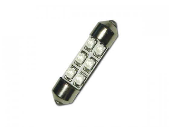 LED bulbs for indoor lighting set (2 pieces) each with 6 LEDs T11 36 mm white