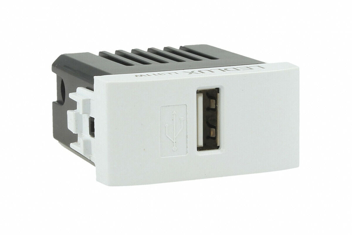 ETTROIT Modulo Presa Caricatore USB 5V 2,1A Colore BIANCO Compatibile Con Bticin