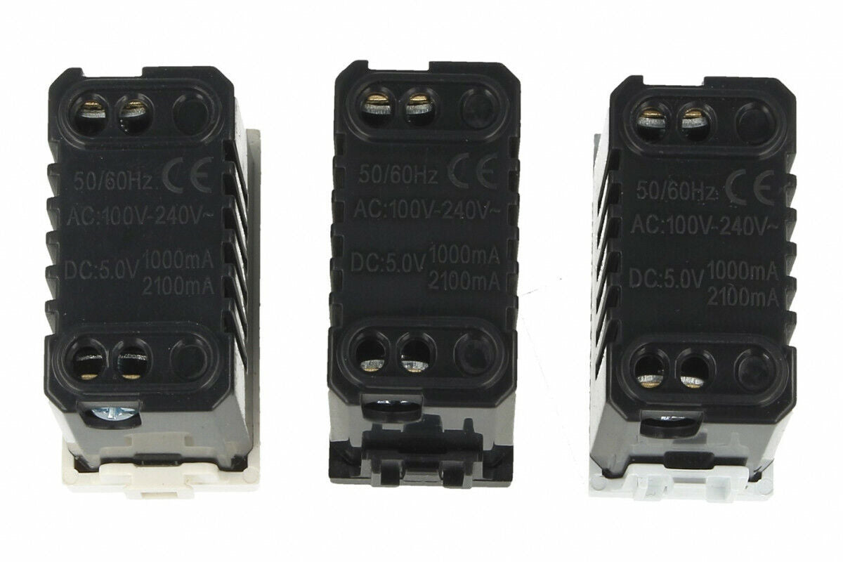 ETTROIT Modulo Presa Caricatore USB 5V 2,1A Colore BIANCO Compatibile Con Bticin