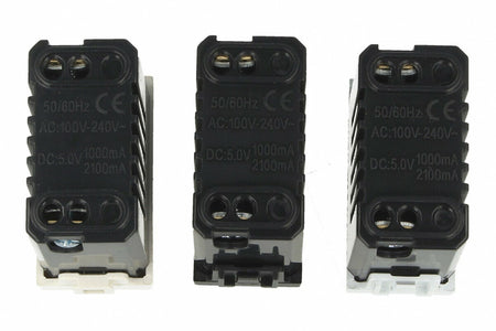 ETTROIT Modulo Presa Caricatore USB 5V 2,1A Colore BIANCO Compatibile Con Bticin