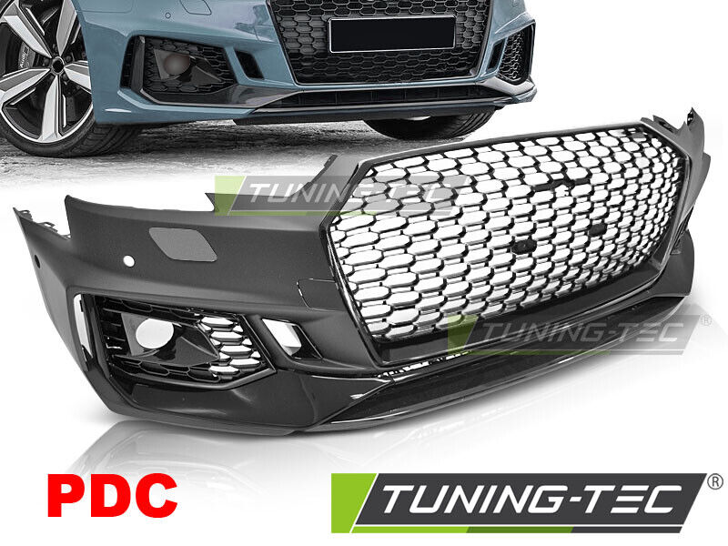 Paraurti anteriore tuning sport ottica  RS4 PDC A4 B9 08.2015   2019 nero lucido