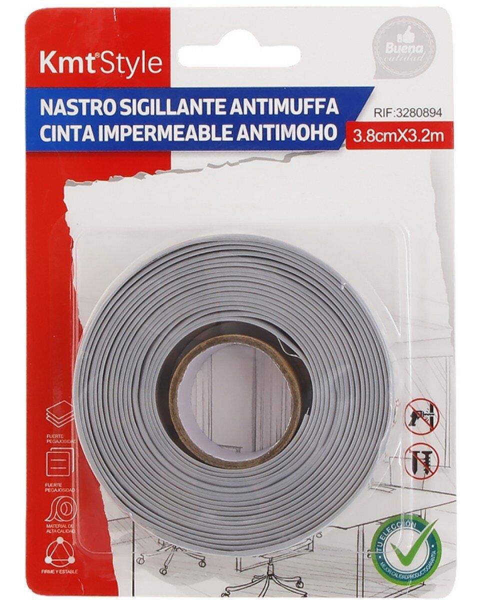 Nastro Adesivo Sigillante Antimuffa 38mm X 320cm Grigio <ul><li>Il nostro per