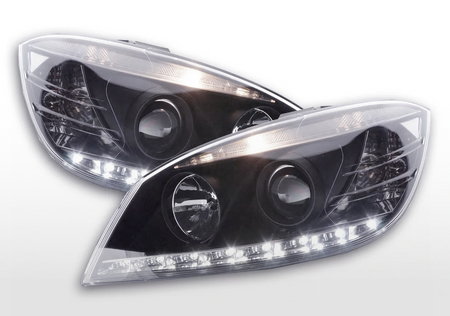 Coppia Fari Fanali Anteriori Tuning Dayline DRL Merc classe c  W204 07-10 Alogen