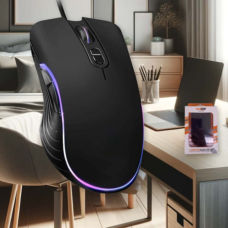Mouse da Gioco con 2 Tasti Laterali e Tasto Regola DPI RetroIlluminato RGB