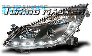 Fari Anteriori Dayline DRL Luci Diurne Corsa D 06-> Neri Omologati CE87