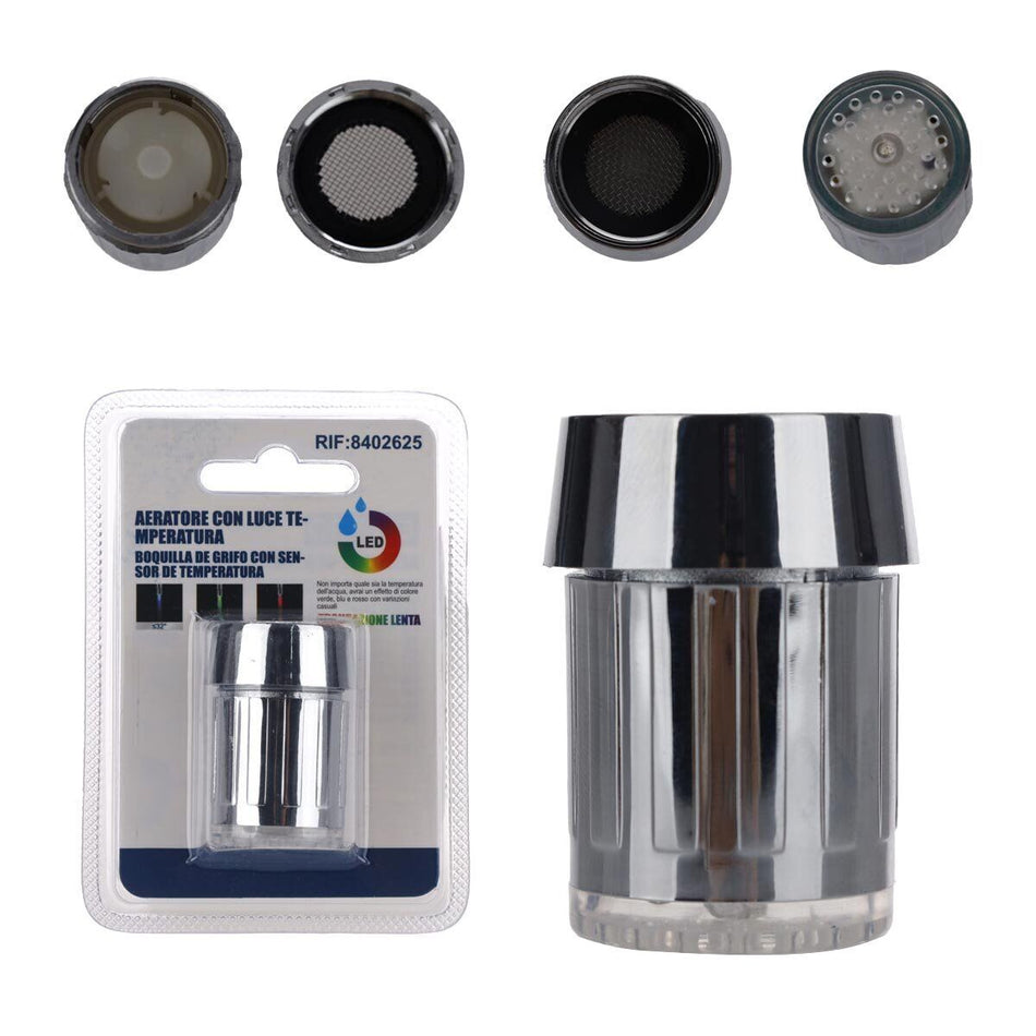 Aeratore per Rubinetto con Luce Reattiva alla Temperatura Diametro 22mm