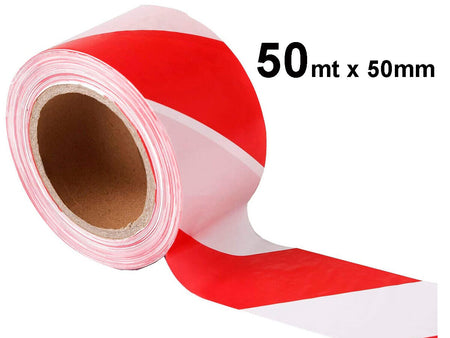 Nastro Adesivo Segnalatico PPL Bianco Rosso 50mm X 50mt <ul><li>Alta Visibilità