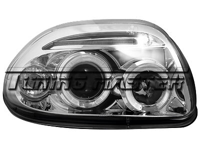 Clio 98->01 Fari Anteriori Angel Eyes Cromati