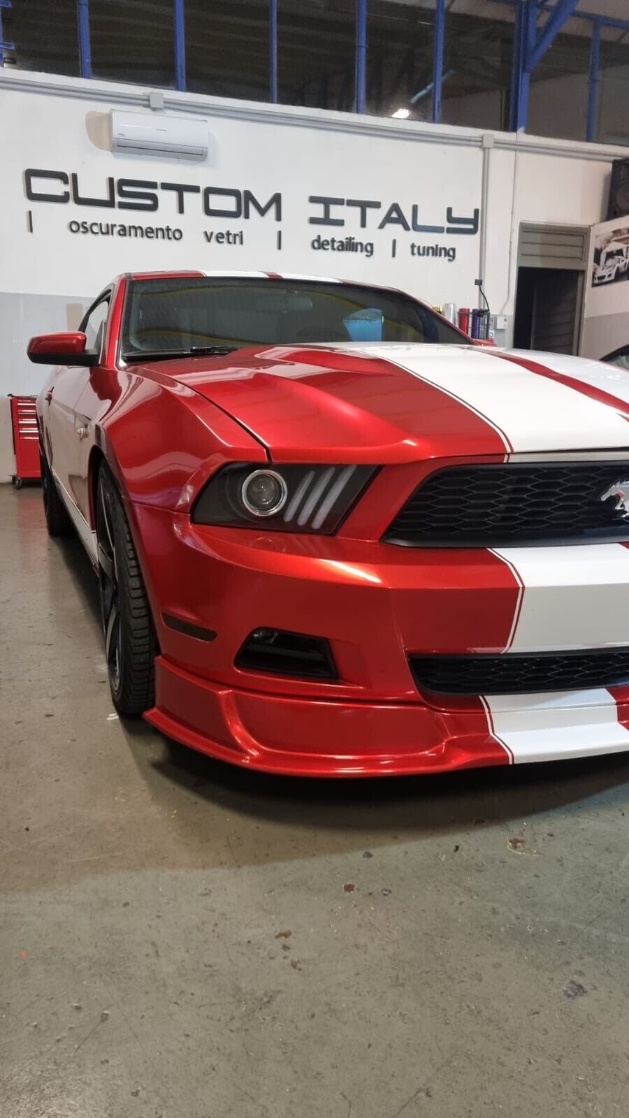 Coppia Fari Fanali Tuning MUSTANG V 10-13 TUBE LIGHT FRECCIA DINAMICA NERI