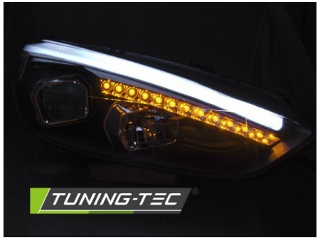 COPPIA FARI FANALI ANTERIORI TUNING FOCUS MK3 15-18 NERO DRL LED ALOGENI H9