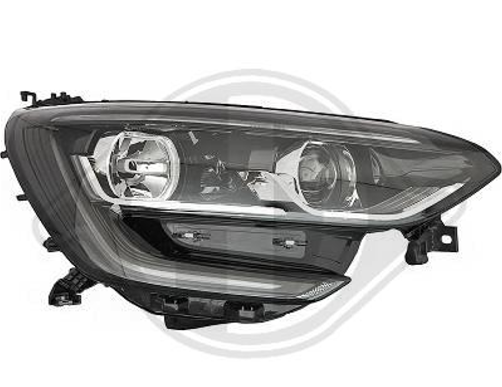 Faro anteriore dx Destro MEGANE 16- VALEO H7/H7 diurna LED no motor 260100141R