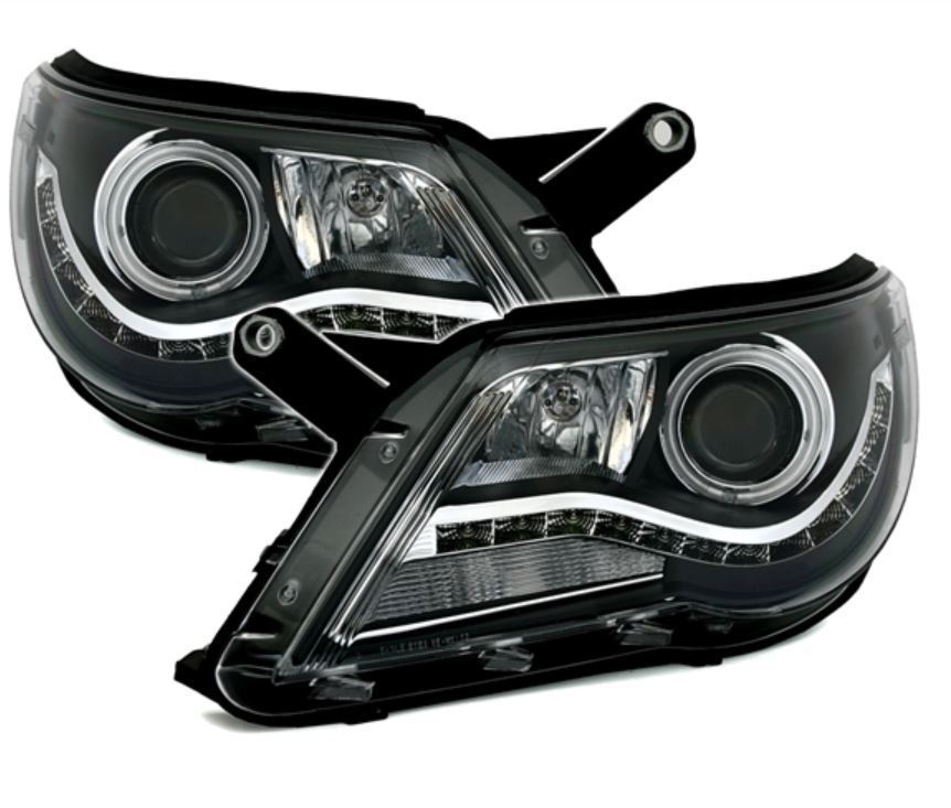 Coppia Fari Fanali Anteriori Tuning CCFL Angel Eyes Fari TIGUAN 2007-2011