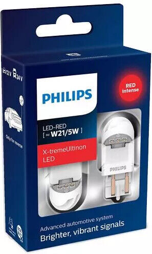 Philips X-tremeUltinon gen2 W21/5 LED red 11066 XUR 12V 2,2W/0,3W X2&