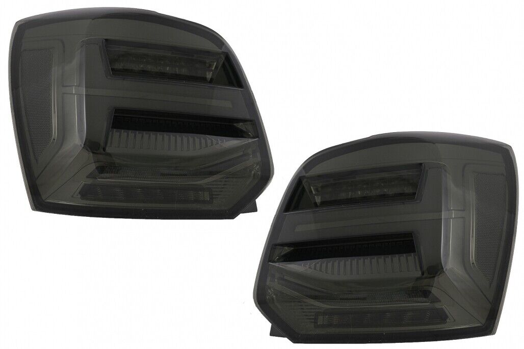 Coppia fari fanali posteriori TUNING POLO6R 09- neri LED freccia dinamica fumè