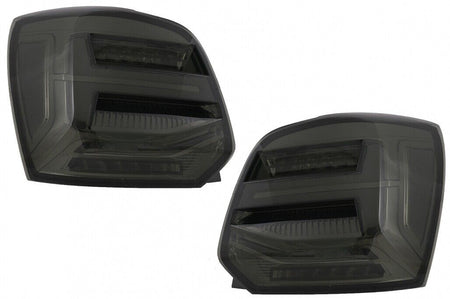 Coppia fari fanali posteriori TUNING POLO6R 09- neri LED freccia dinamica fumè