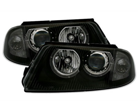 Coppia Set Fari Fanali Anteriori Angel Eyes Passat 3BG 2000-2005 Neri