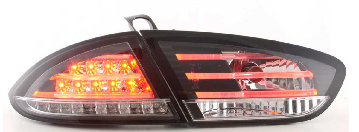 Fari Fanali tuning posteriori a LED Leon 1P1 2009-> Neri trasparente