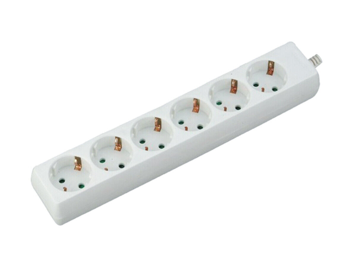 Multipresa Ciabatta Elettrica 6 Posti 10A Schuko Cavo Lunga 3 Metri 3X1.5 mmq